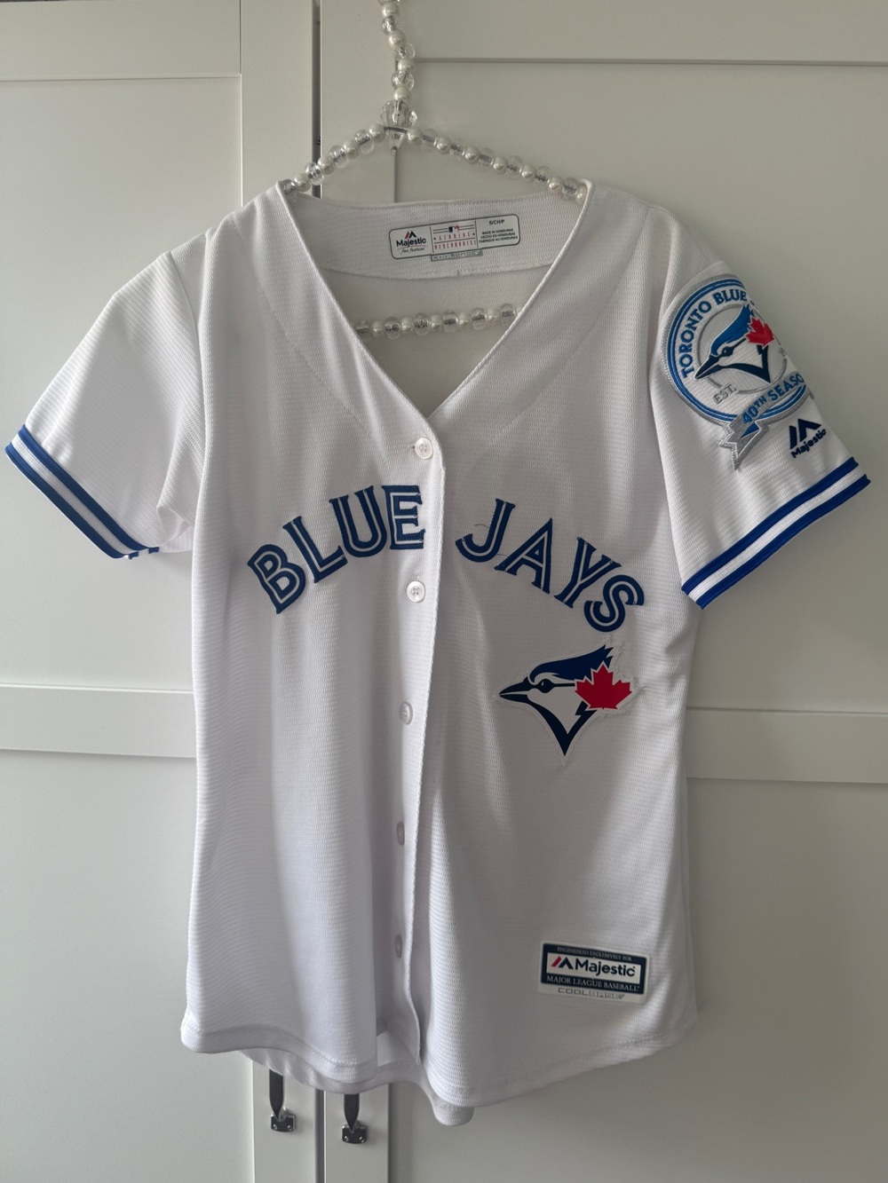 Toronto Blue Jays Majestic Button-Up Jersey (Women’s S)